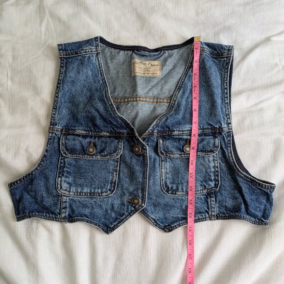 We The Free Denim Blue Cropped Vest - Picture 8 of 9